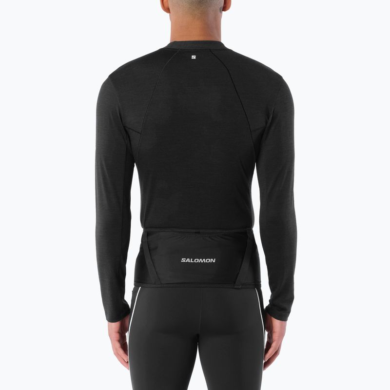 Pánské běžecké tričko Longsleeve Salomon Sense Merino Tee LS deep black 2