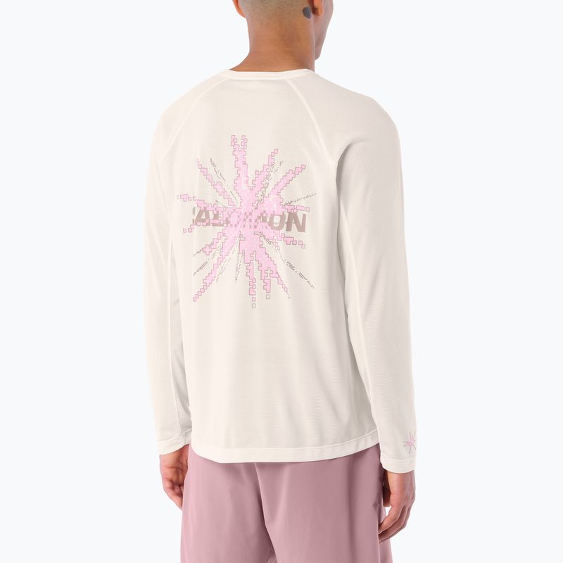 Pánské běžecké tričko Longsleeve Salomon Shakeout Core Tee GFX LS whisper white/pink frosting 2