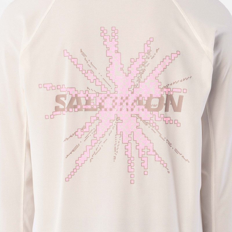 Pánské běžecké tričko Longsleeve Salomon Shakeout Core Tee GFX LS whisper white/pink frosting 3