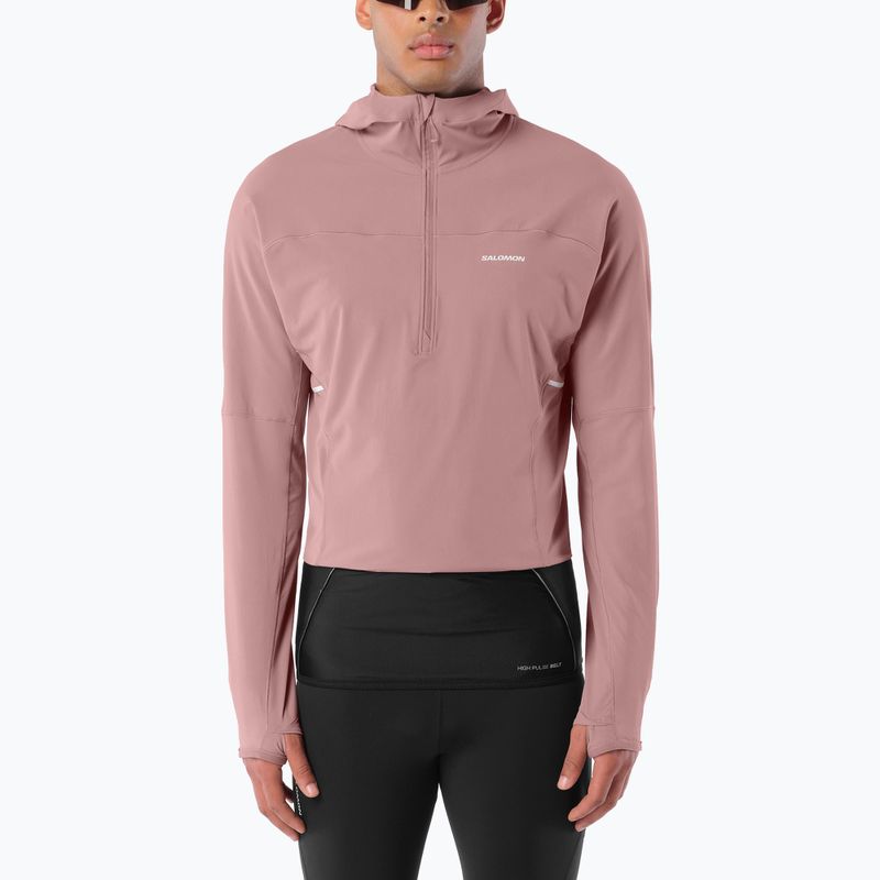 Pánská běžecká mikina Salomon Sense Aero Hybrid Half Zip Hooded antler