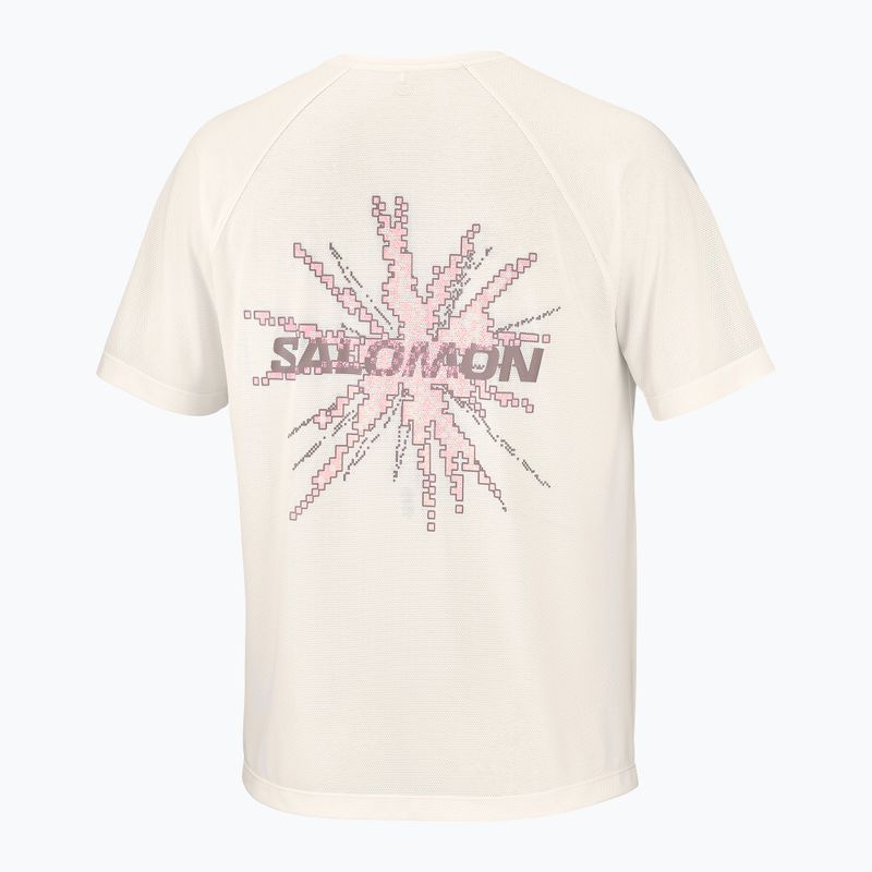 Pánské běžecké tričko Salomon Shakeout Core GFX SS Tee whisper white/pink frosting 6
