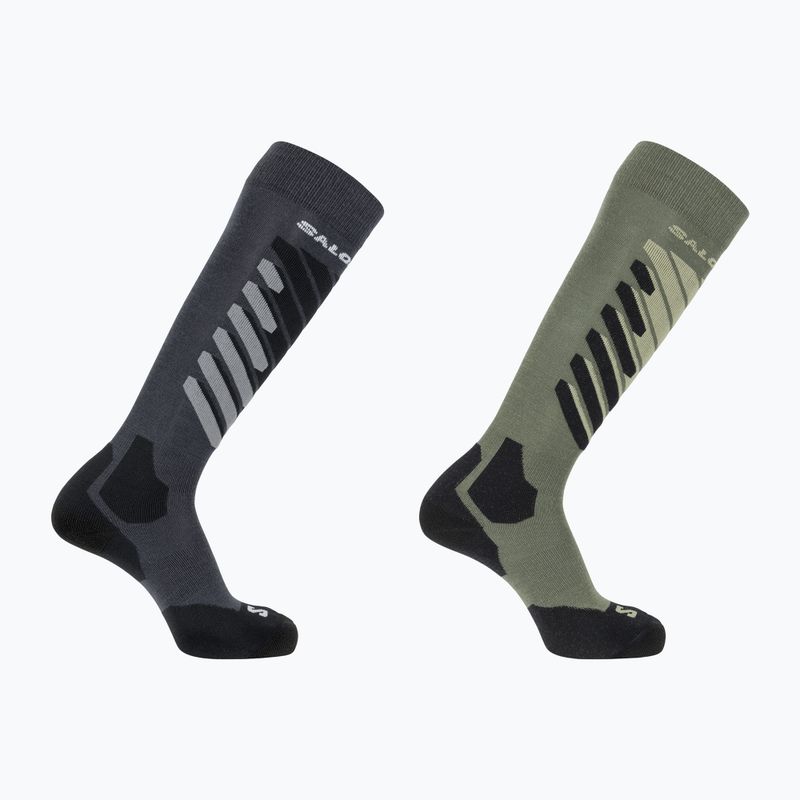 Lyžařské ponožky Salomon S/Access 2-Pack anthracite/deep lichen green