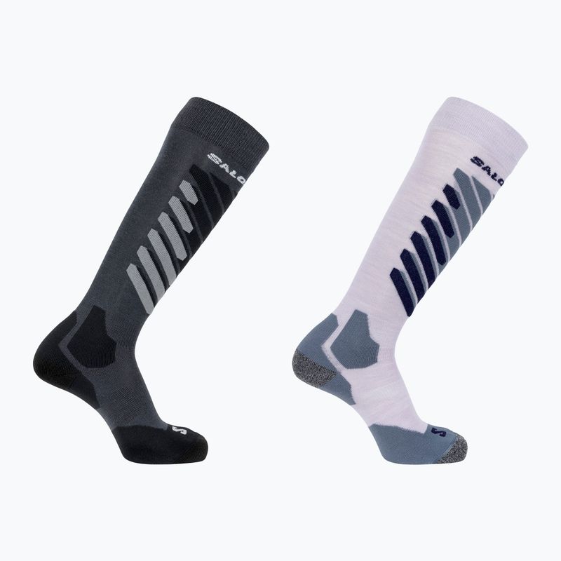 Lyžařské ponožky Salomon S/Access 2-Pack anthracite/sweet lavender