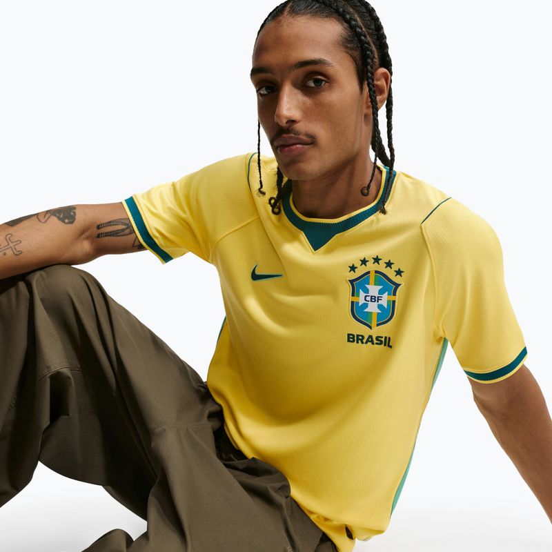 Pánské fotbalové tričko Nike Brazil 2026 Stadium Home Soccer Replica canary/light menta/geode teal 4