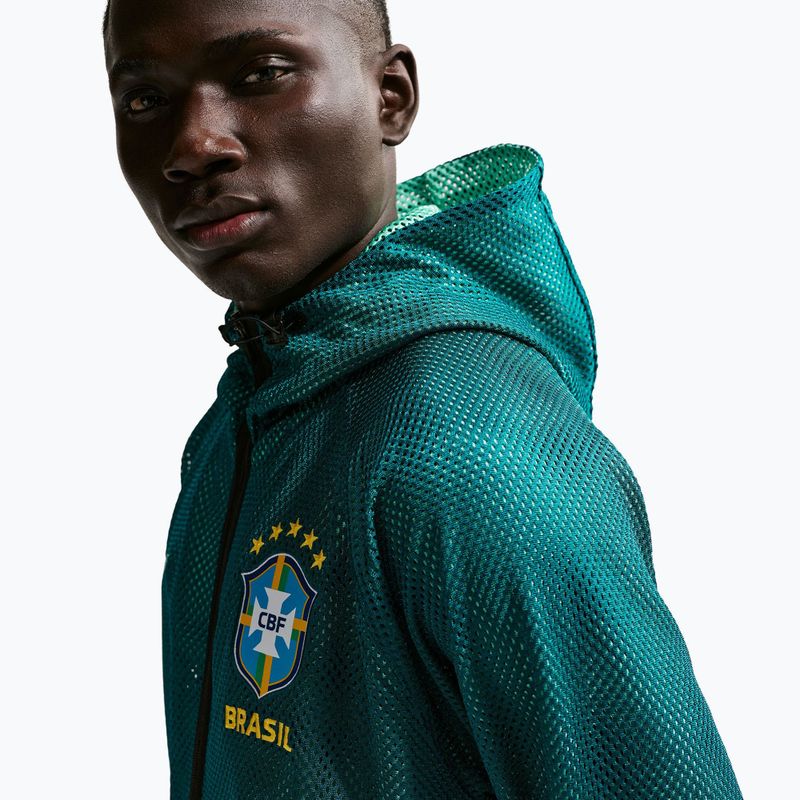 Pánská fotbalová bunda Nike Brazil Soccer Anthem geode teal/light mint/midwest gold 6