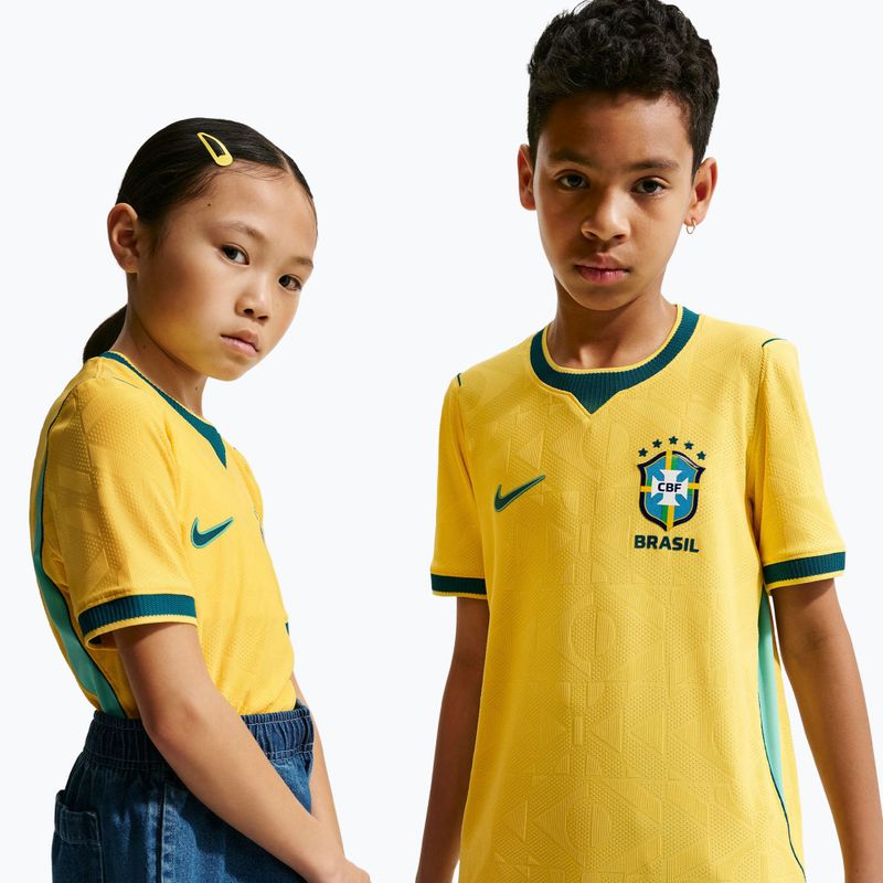 Dětské fotbalové tričko Nike Brazil 2026/27 Match Home canary/light mint/geode teal 4
