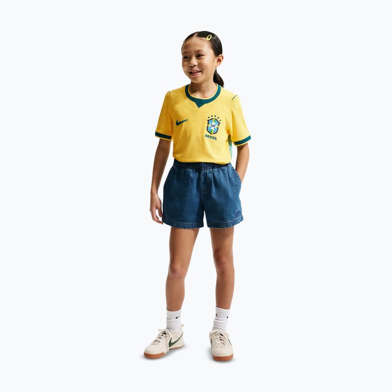 Dětské fotbalové tričko Nike Brazil 2026/27 Match Home canary/light mint/geode teal 5