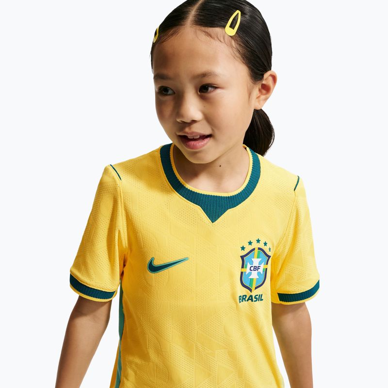 Dětské fotbalové tričko Nike Brazil 2026/27 Match Home canary/light mint/geode teal 7