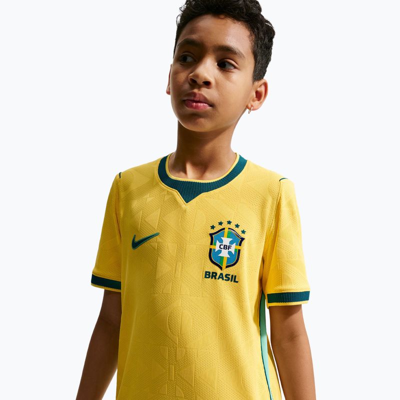 Dětské fotbalové tričko Nike Brazil 2026/27 Match Home canary/light mint/geode teal 8