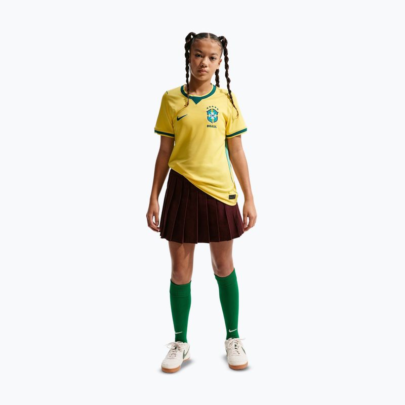 Dětské fotbalové tričko Nike Brazil 2026 Stadium Home Soccer Replica canary/light menta/geode teal 2