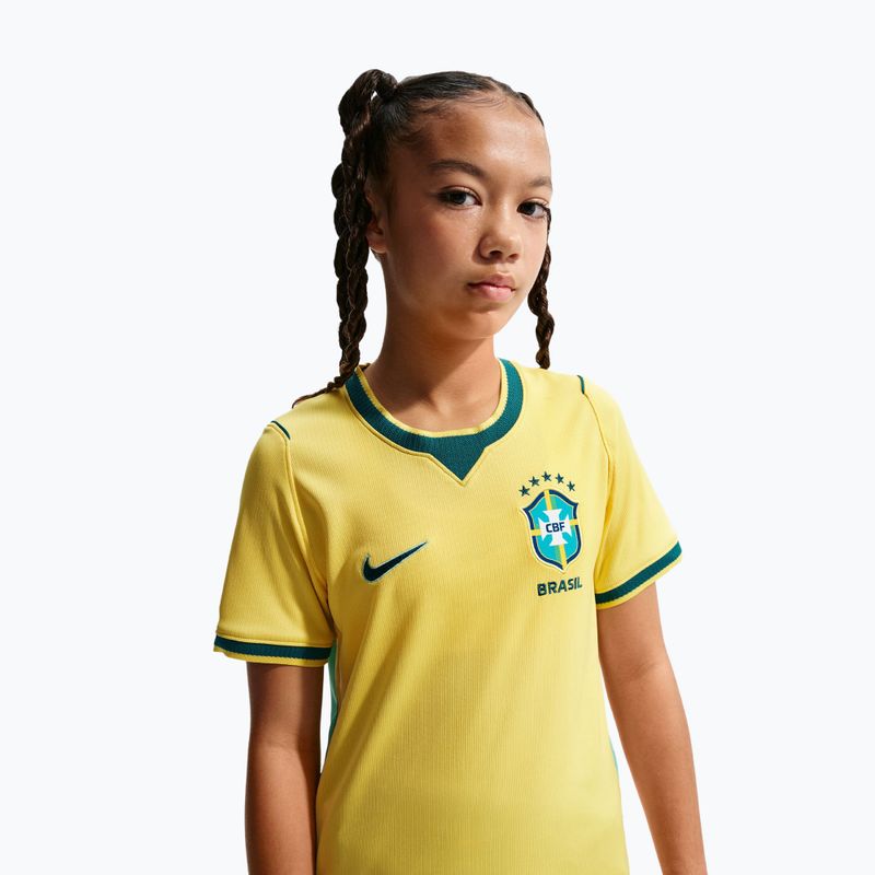 Dětské fotbalové tričko Nike Brazil 2026 Stadium Home Soccer Replica canary/light menta/geode teal 4