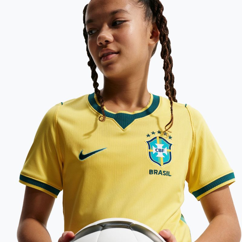 Dětské fotbalové tričko Nike Brazil 2026 Stadium Home Soccer Replica canary/light menta/geode teal 5