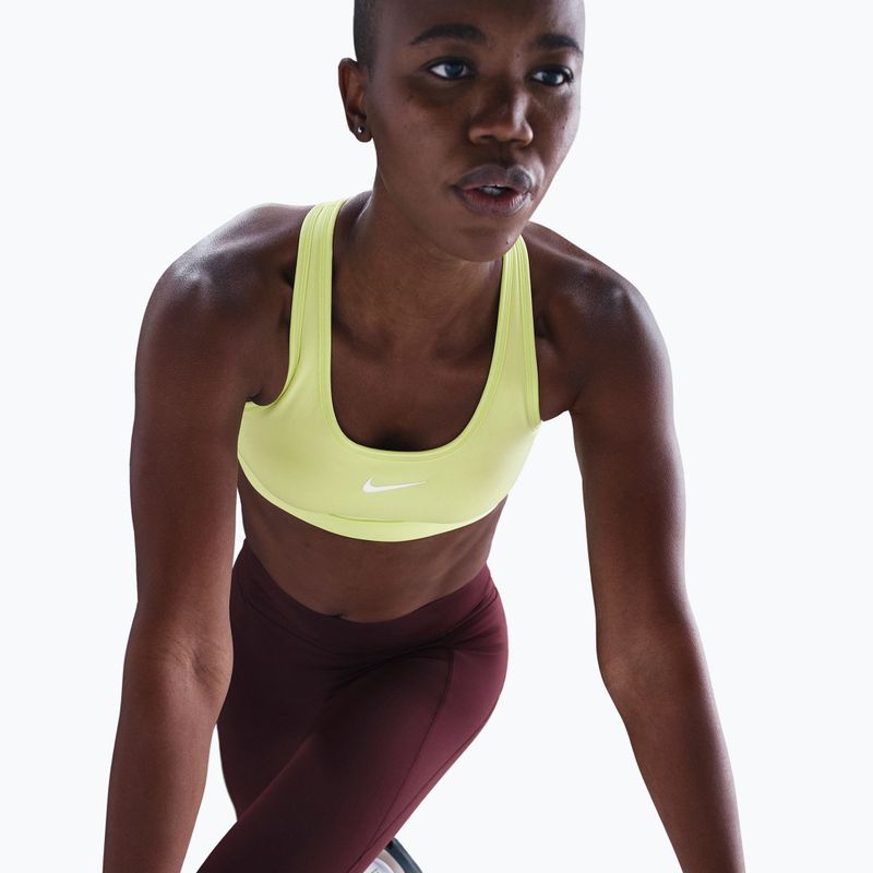 Sportovní podprsenka Nike Swoosh Medium Support light lemon twist/stone mauve/white 4