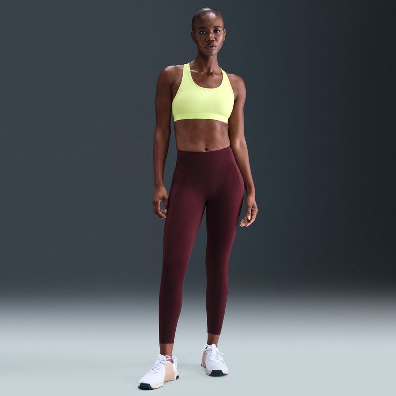 Sportovní podprsenka Nike Swoosh Medium Support light lemon twist/stone mauve/white 6