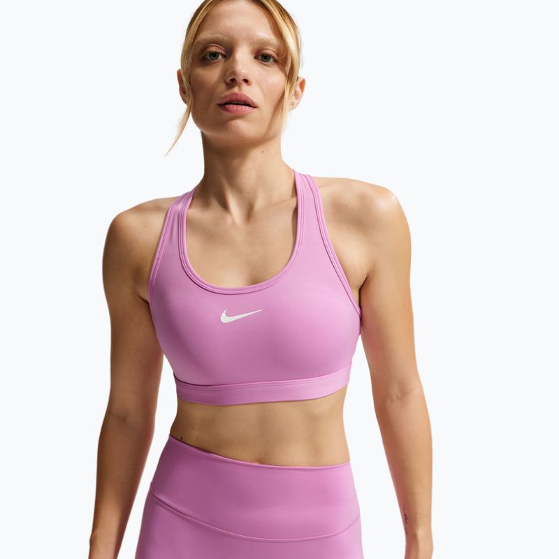 Sportovní podprsenka Nike Swoosh Medium Support light magenta/white