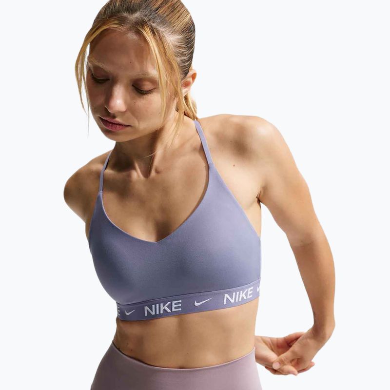 Tréninková podprsenka Nike Dri-Fit Indy Light Support iron purple/iron purple/white 4