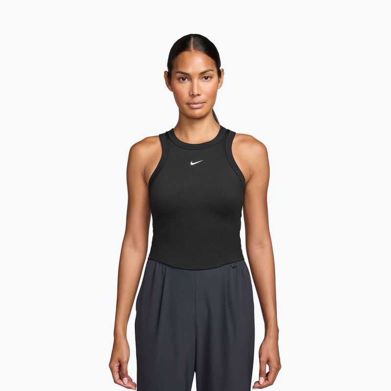 Dámské tílko Nike One Fitted Dri-Fit Cropped Tank thunder black/white