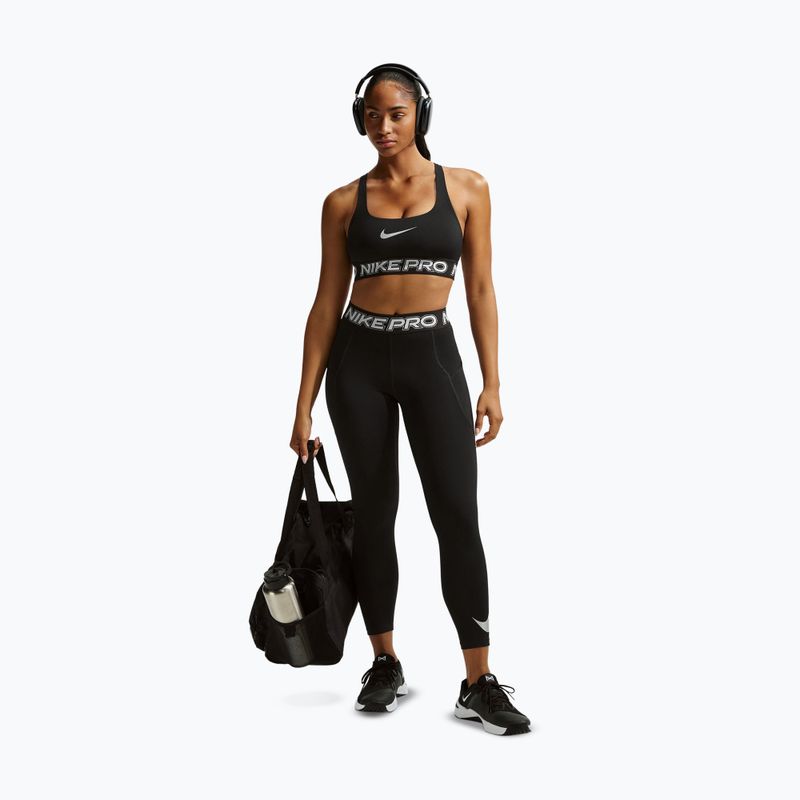 Tréninková podprsenka Nike Pro Light Support Non Padded black/white/metallic silver 2