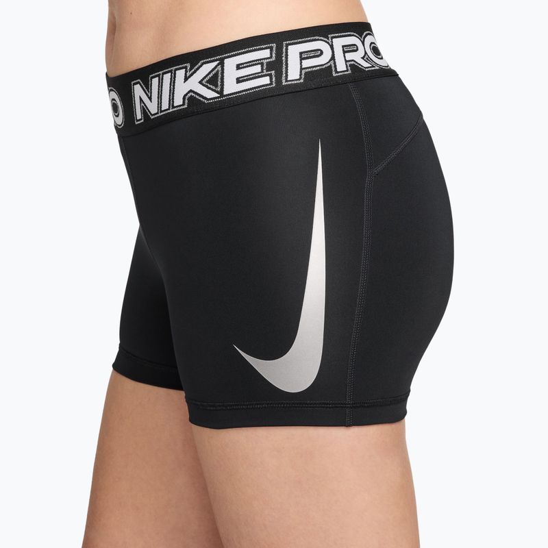 Dámské tréninkové šortky Nike Pro Mid Rise Biker 3" black/white/metallic silver 6