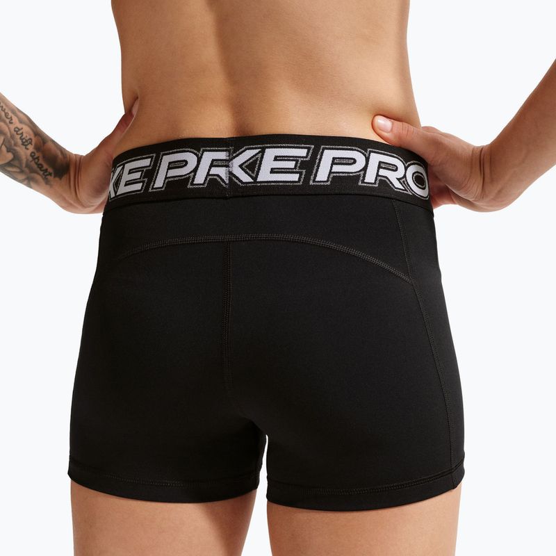 Dámské tréninkové šortky Nike Pro Mid Rise Biker 3" black/white/metallic silver 7