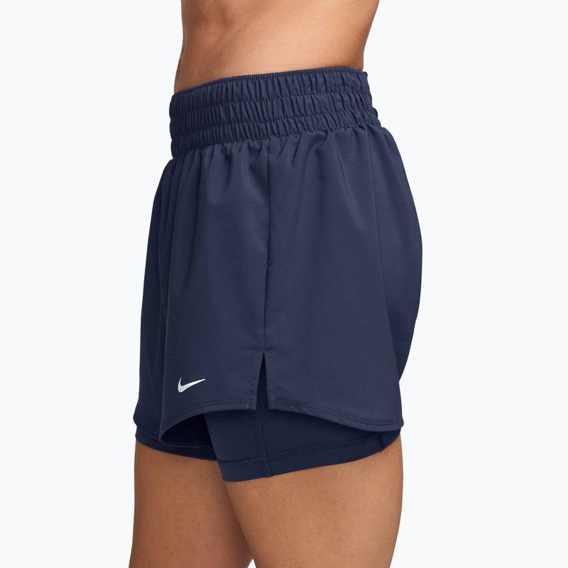 Dámské šortky Nike One Dri-Fit High-Waisted 3" 2In1 midnight navy/white 3