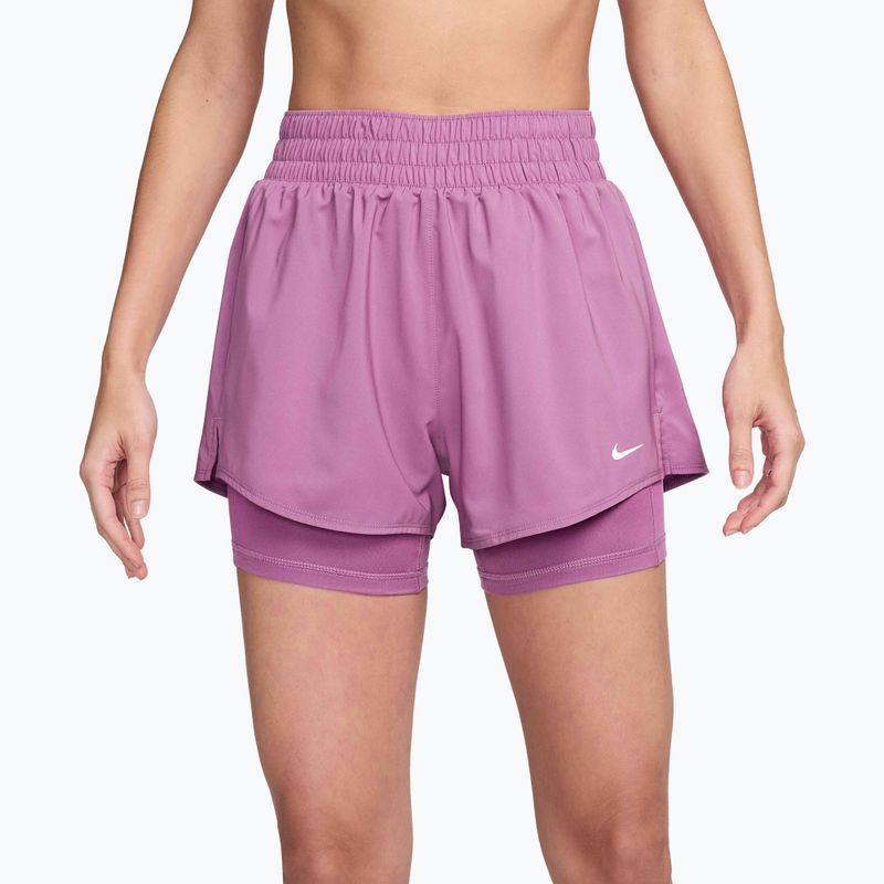 Dámské šortky Nike One Dri-Fit High-Waisted 3" 2In1 light magenta/white