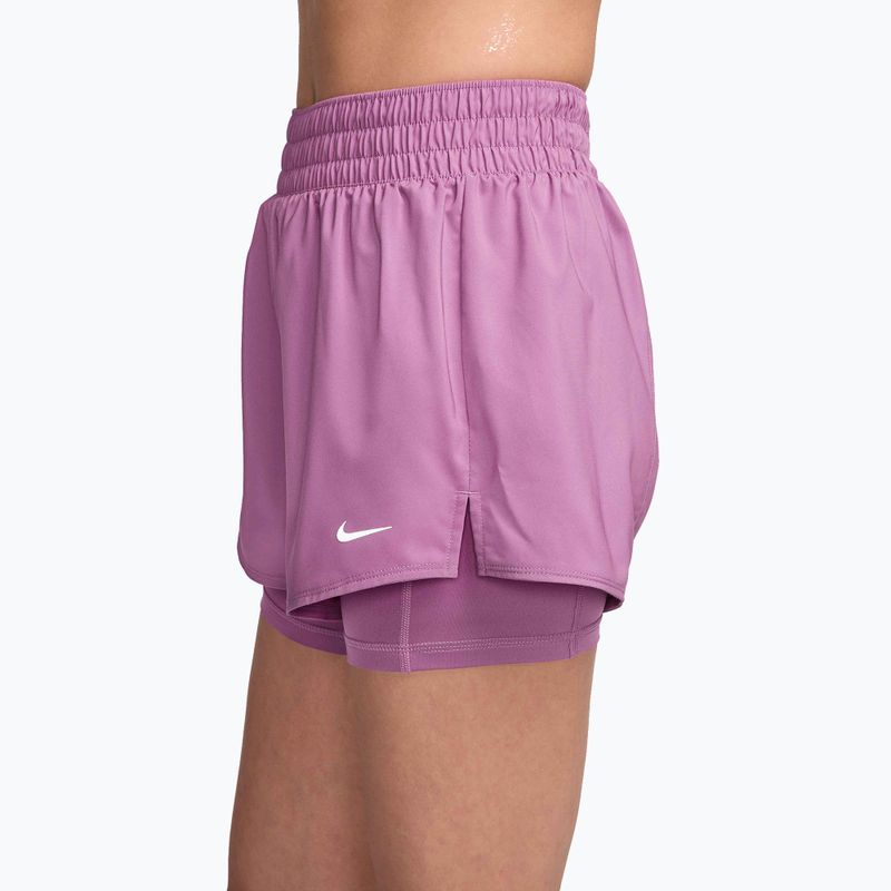 Dámské šortky Nike One Dri-Fit High-Waisted 3" 2In1 light magenta/white 3