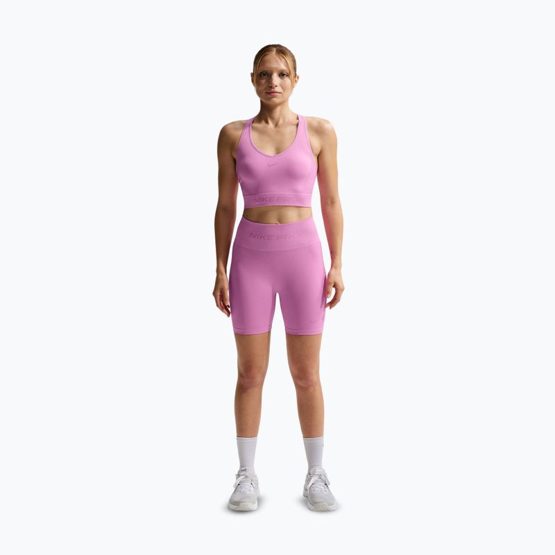 Tréninkový top Nike Pro Seamless Dri-Fit Cropped light magenta 2