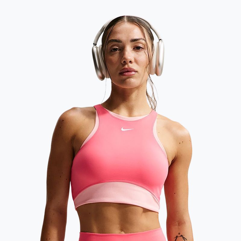 Tréninková podprsenka Nike One Medium Support Sea coral/bleached coral/white