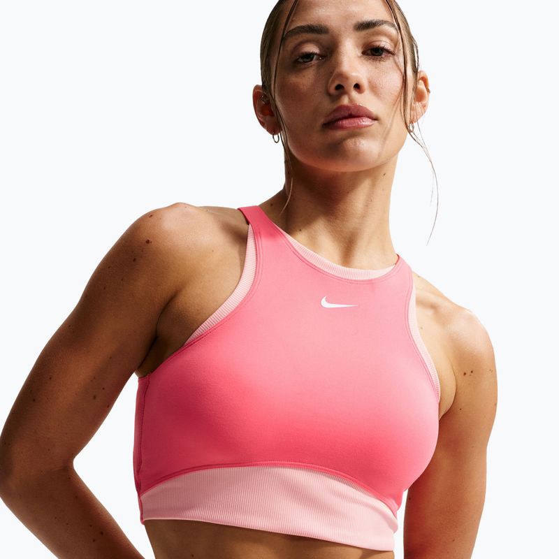 Tréninková podprsenka Nike One Medium Support Sea coral/bleached coral/white 5