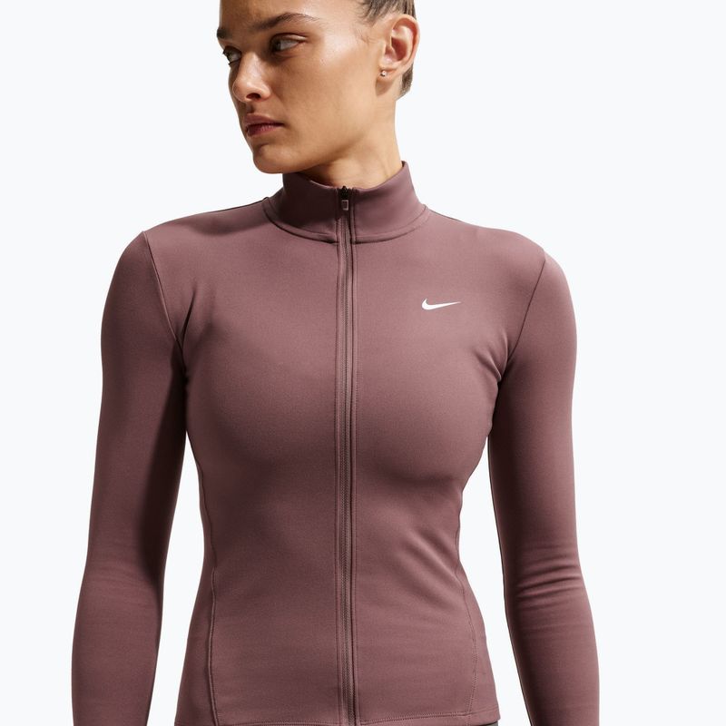 Dámská tréninková mikina Nike One Fitted Dri-Fit Full-Zip burgundy tattoo/white 5