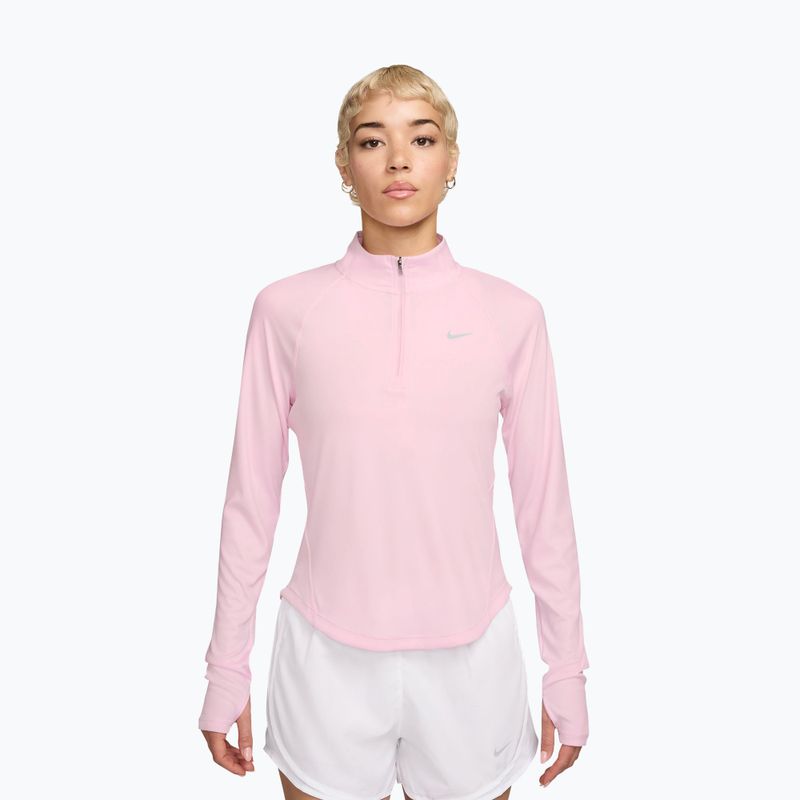 Dámské běžecké tričko s dlouhým rukávem Nike Tempo Swoosh Run Dri-Fit 1/4-Zip pink foam/white