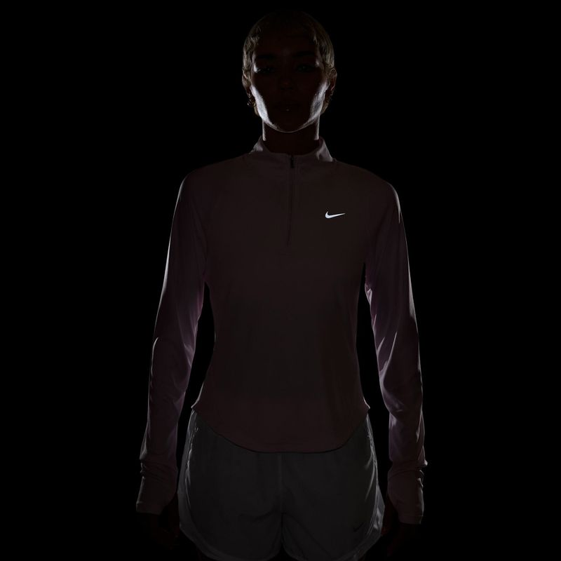 Dámské běžecké tričko s dlouhým rukávem Nike Tempo Swoosh Run Dri-Fit 1/4-Zip pink foam/white 4