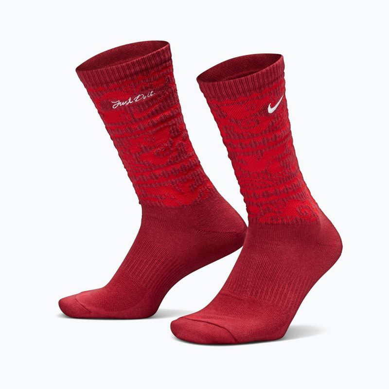 Ponožky Nike Everyday Plus Cushioned Crew team crimson/metallic silver