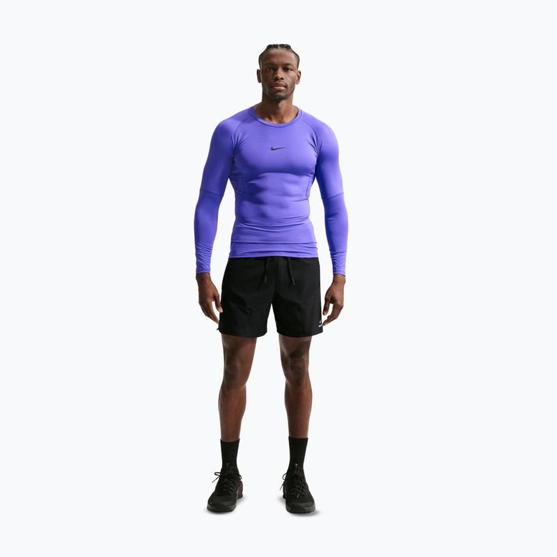 Pánské tréninkové tričko s dlouhým rukávem Nike Pro Dri-Fit Tight Fitness persian violet/black 2
