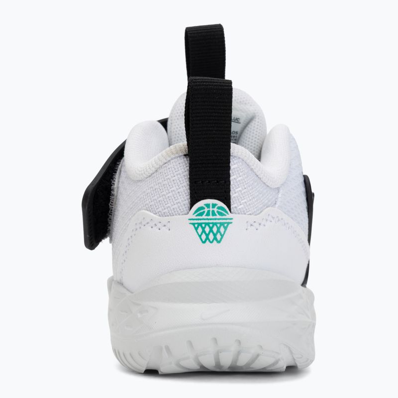 Dětské boty Nike Team Hustle D 12 white/black/clear emerald/topaz gold 6