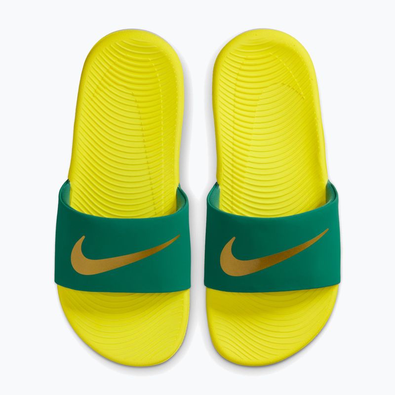 Dětské pantofle Nike Coffee malachite/sonic yellow/metallic gold 3