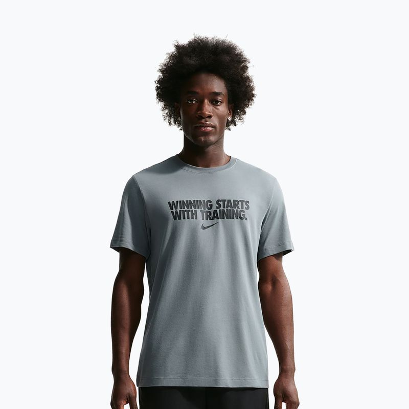 Pánské tréninkové tričko Nike Dri-Fit Winning smoke grey/black/black