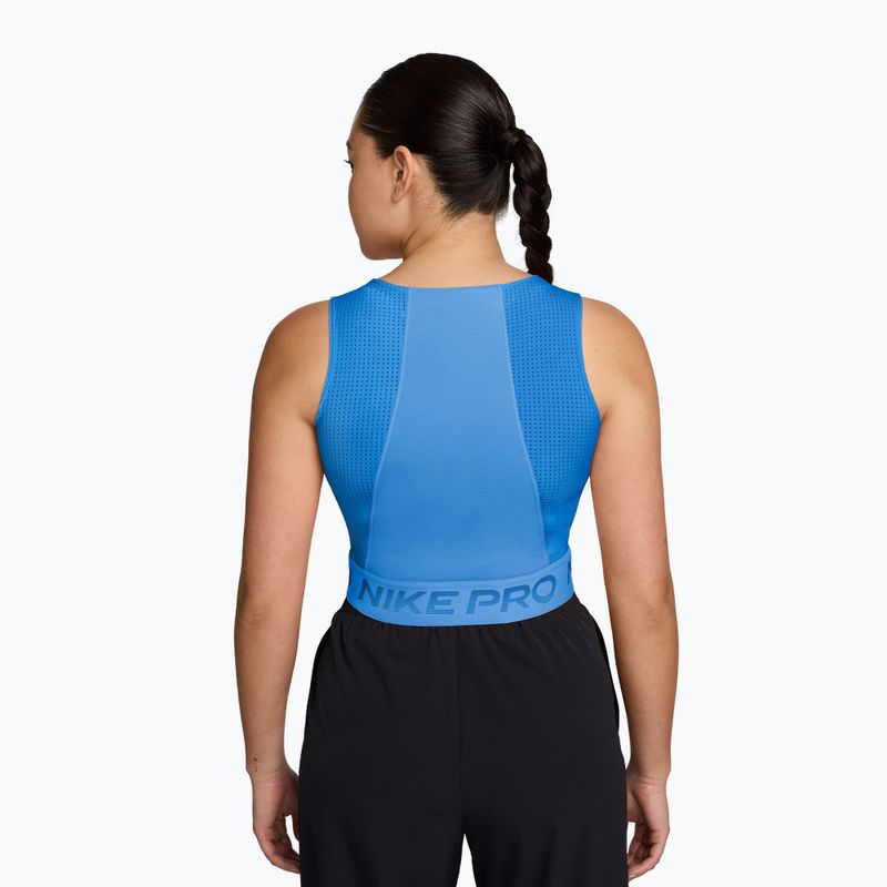Dámské tréninkové tričko Nike Pro Dri-Fit university blue/light photo blue/white 2