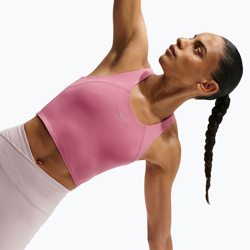 Dámské běžecké tričko Nike Tempo Medium Support Cropped Sports Bra peony 5