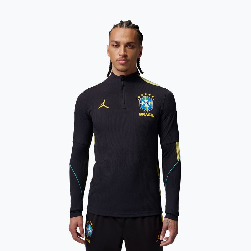 Pánské fotbalové triko s dlouhým rukávem Brazil Strike Elite Jordan Dri-Fit Drill Top black/yellow pulse/light mint/P109C