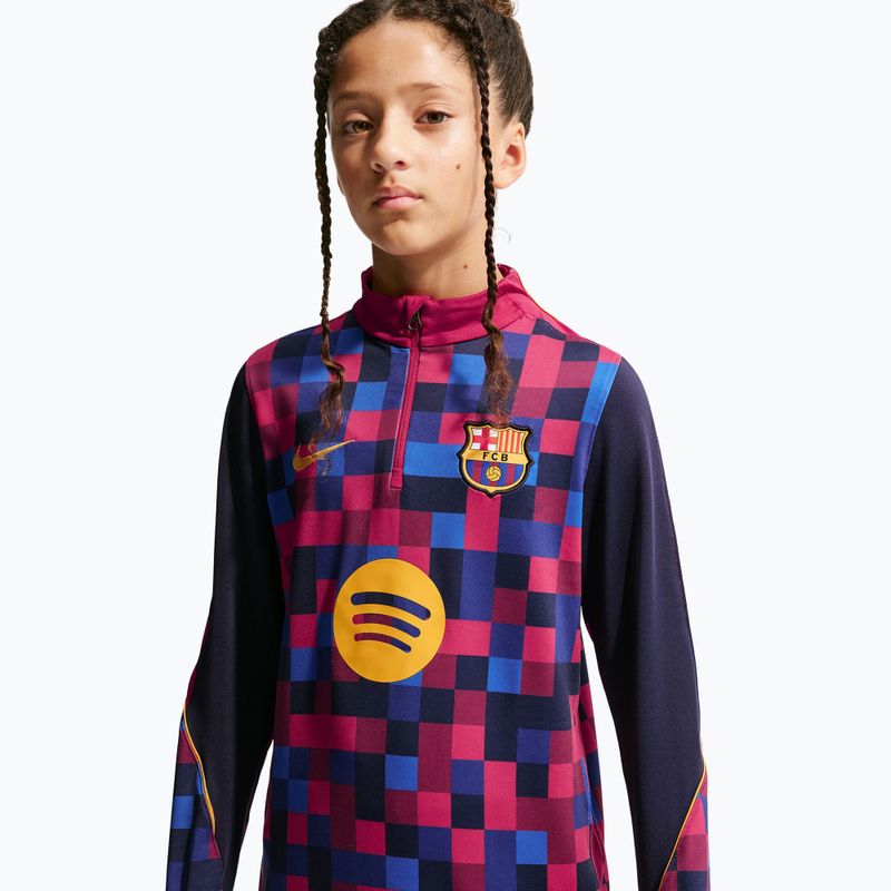 Dětská fotbalová mikina Nike FC Barcelona Dri-Fit Strike Drill Top noble red/noble red/mineral yellow 4