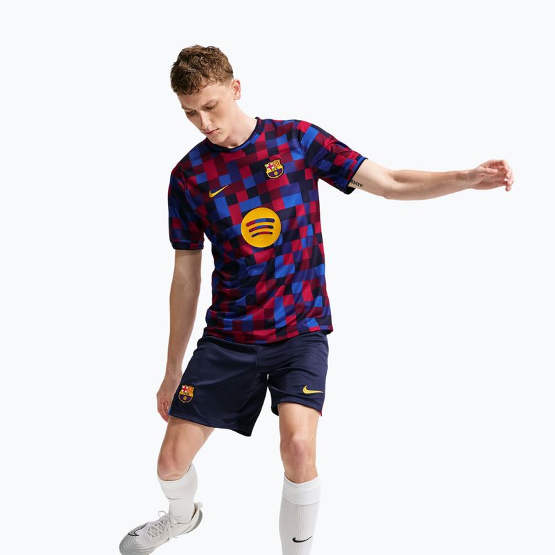 Pánské fotbalové tričko Nike FC Barcelona Dri-Fit Pre-Match noble red/mineral yellow 2