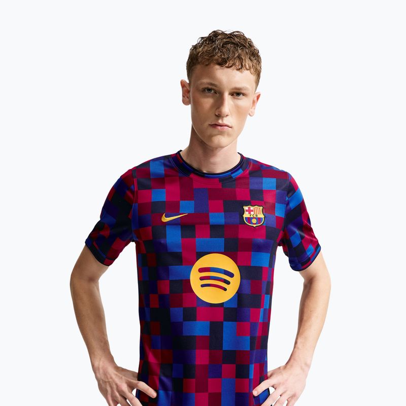 Pánské fotbalové tričko Nike FC Barcelona Dri-Fit Pre-Match noble red/mineral yellow 4