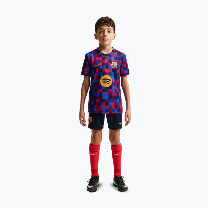 Dětské fotbalové tričko Nike FC Barcelona Dri-Fit Pre-Match noble red/mineral yellow 3