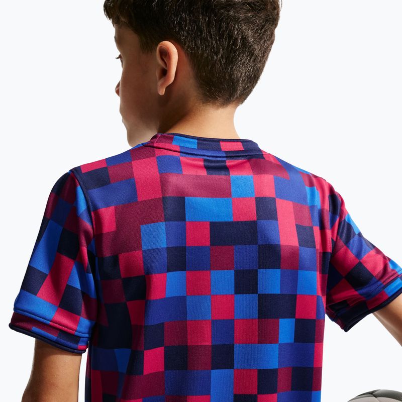Dětské fotbalové tričko Nike FC Barcelona Dri-Fit Pre-Match noble red/mineral yellow 7