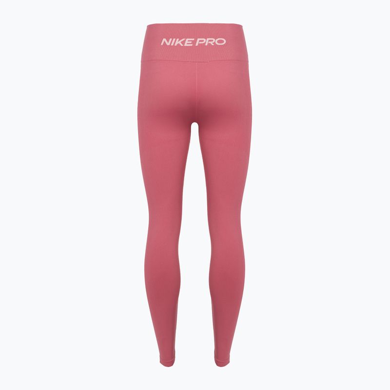 Dámské legíny Nike Pro Seamless pink peony/white 2