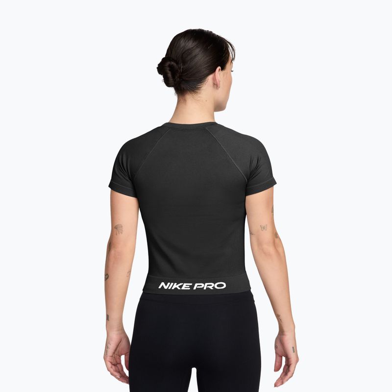 Dámské tréninkové tričko Nike Pro Seamless Dri-Fit black/white 2