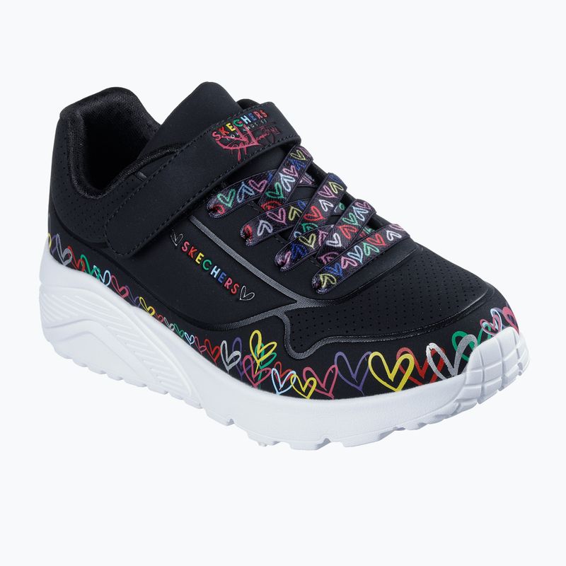 Dětské boty SKECHERS Uno Lite Heart Craze black/multicolor 8