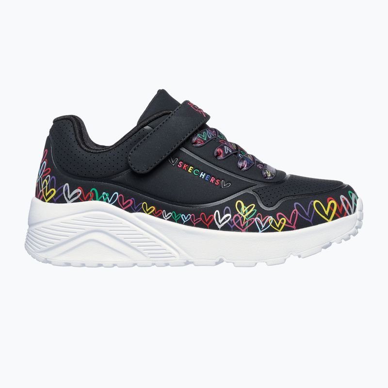 Dětské boty SKECHERS Uno Lite Heart Craze black/multicolor 9